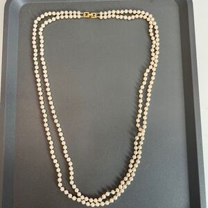 Vintage Givenchy 1977 Double Strand Faux Pearl Necklace Glamour Designer Signed